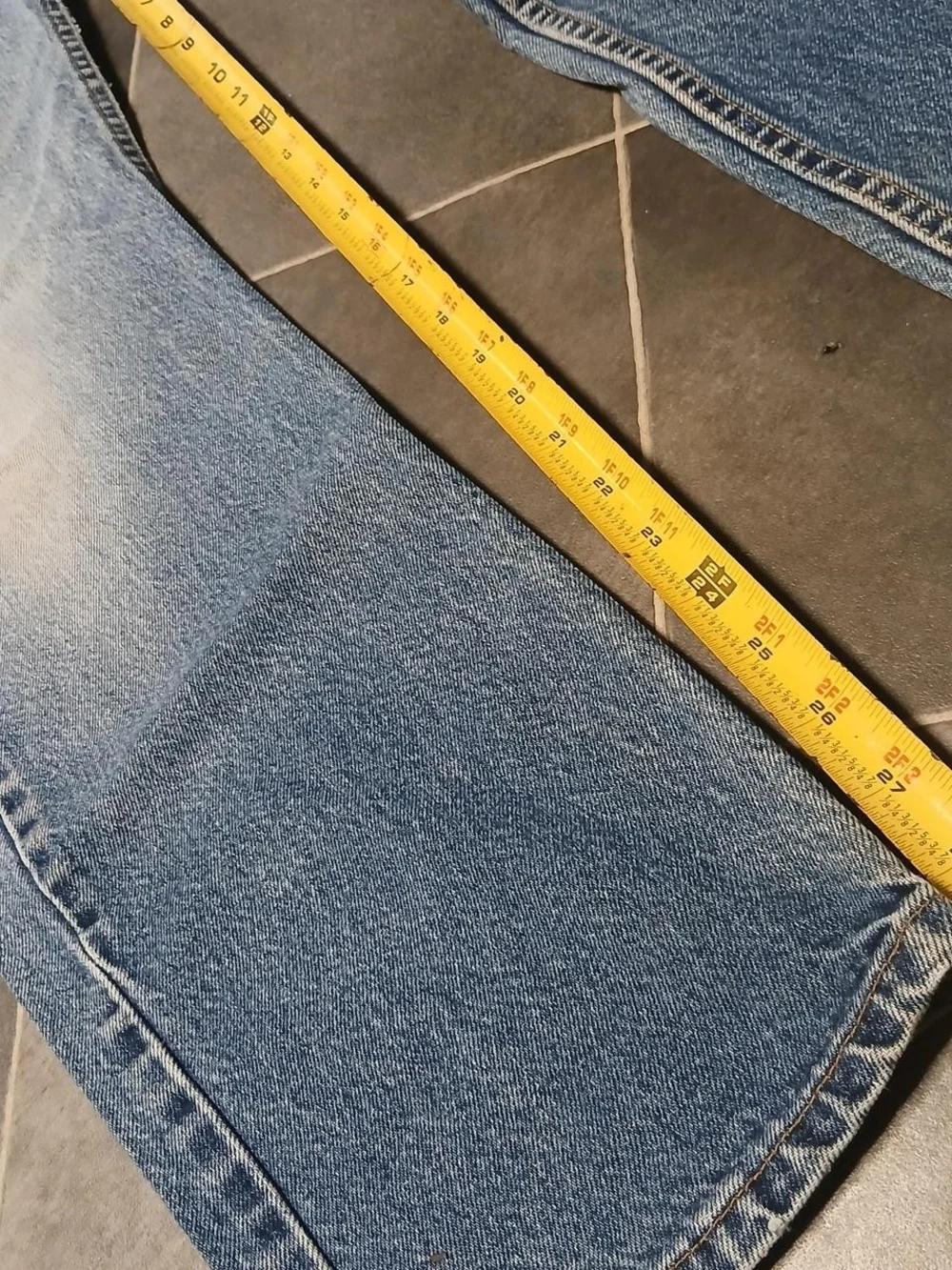Levi's Vtg 00s 36x30 Light Blue Straight Men’s Jeans with Distressed Knees